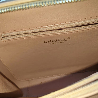 CHANEL FILIGREE Medium Beige Quilted Lambskin Shoulder Bag, Gold Hardware, 24 Flap-(SKU)-968247914