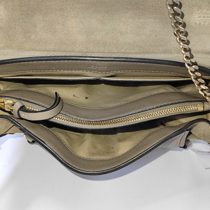 Chloé Faye Medium size Grey Cowhide Single Shoulder Bag Tote Shoulder Bag Crossbody Bag Golden Silver Hardware Removable shoulder strap-(SKU)-939956947