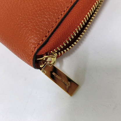 MICHAEL KORS Mercer Orange Cowhide Wallet Golden hardware-(SKU)-943455546
