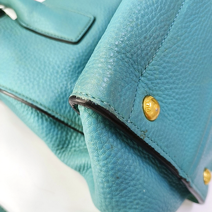 PRADA Twin Blue Cowhide Logo Single Shoulder Bag Handbag Crossbody Bag Ruthenium color hardware Removable shoulder strap-(SKU)-956216125