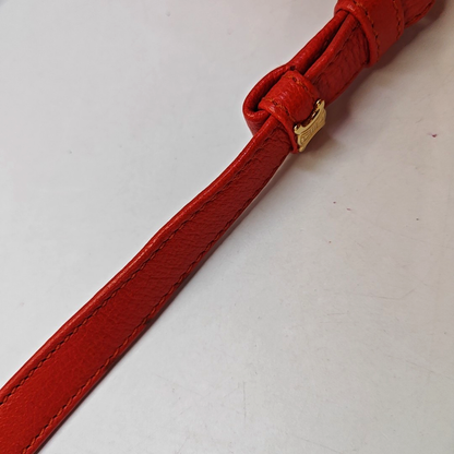 CELINE Red Calf Leather Crossbody Shoulder Bag Tote Golden hardware-(SKU)-941984200