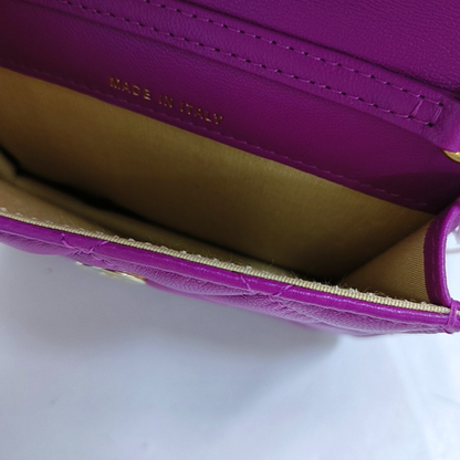 CHANEL WOC Purple Lamb Skin Crossbody Bag Golden Hardware 30 Clasp Accessories Included-(SKU)-961168945