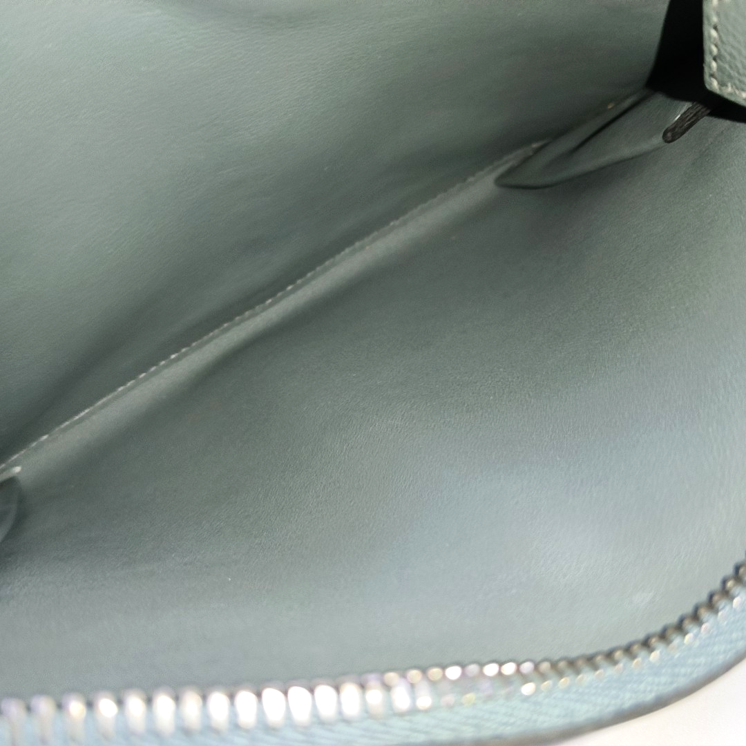 HERMÈS Ultrapla Hurricane Blue Evercolor Leather Single Shoulder Bag Crossbody Bag Silver Hardware Z-(SKU)-957462162