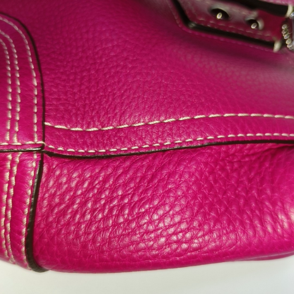 COACH Tote bag Hot Pink Leather Shoulder and Handbag Silver Hardware-(SKU)-933278329