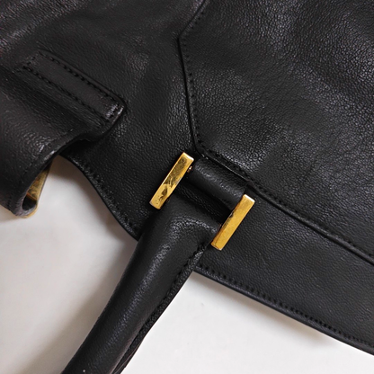 YSL CHYC Y LIGNE Small size Black cowhide tote bag Golden hardware-(SKU)-950515065