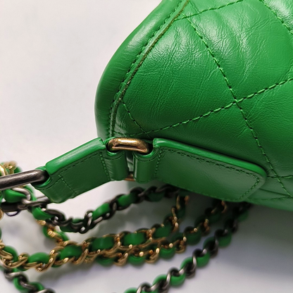 CHANEL GABRIELLE Small Green Calfskin Quilted Crossbody Shoulder Bag Detachable Strap-(SKU)-953383419