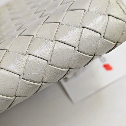 BOTTEGA VENETA White Cowhide Braided Wallet-(SKU)-945082548