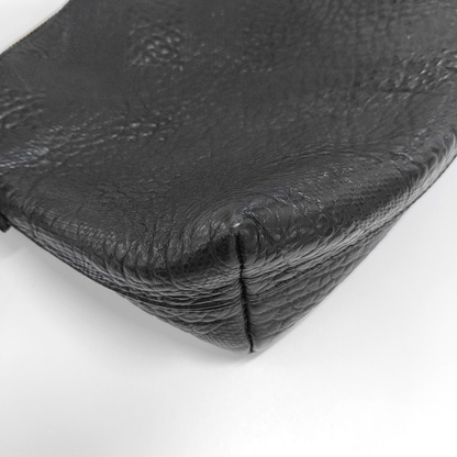 BURBERRY Black Leather Embossed Single Shoulder Bag Tote Golden hardware Removable shoulder strap-(SKU)-953334990