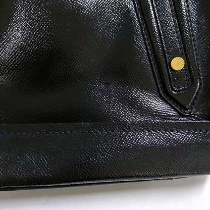 BURBERRY Somerford Black Leather Stud Single Shoulder Handbag Golden Silver Hardware Removable shoulder strap-(SKU)-960988293