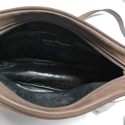 FERRAGAMO Vara Brown Leather Crossbody Single Shoulder Bag Golden hardware-(SKU)-944711429