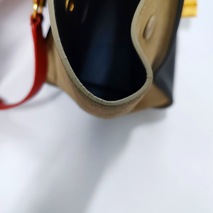 CELINE TRAPEZE Small size Multicolor Calf Leather Hammock Bag Crossbody Handbag Single Shoulder Bag Golden hardware Removable shoulder strap-(SKU)-945399708
