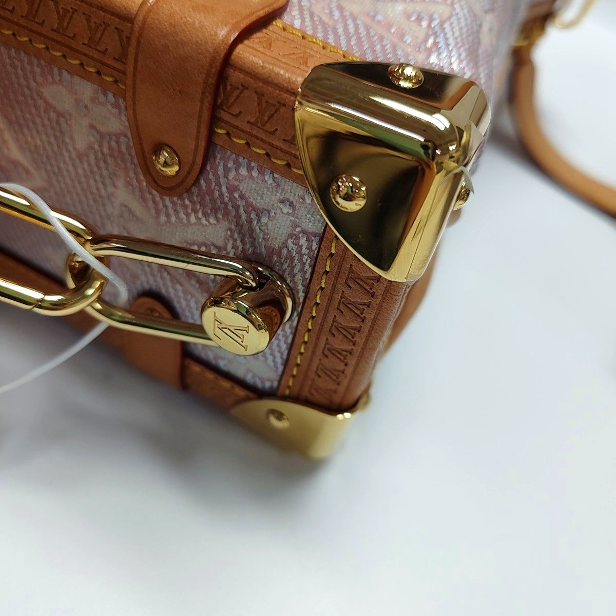 LOUIS VUITTON SOFT TRUNK Pink Special Material Monogram Embossed Shoulder Bag with Detachable Strap, Gold Hardware-(SKU)-971223184