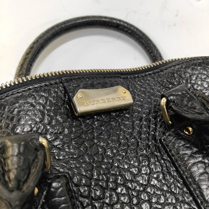 BURBERRY Sartorial Orchard Black Leather Single Shoulder Bag Handbag Crossbody Golden hardware Removable shoulder strap-(SKU)-960007114