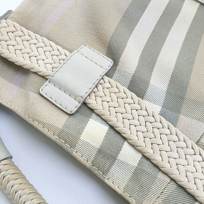 BURBERRY Beige Canvas Handbag Black hardware-(SKU)-950668456
