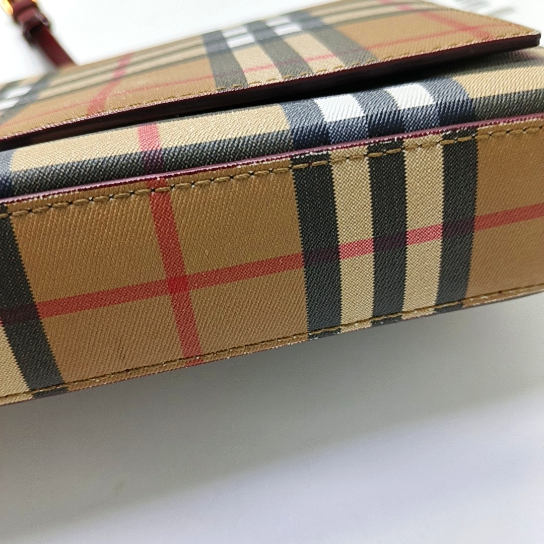 BURBERRY Small size Red Cowhide Single Shoulder Bag Golden hardware Removable shoulder strap-(SKU)-954789335