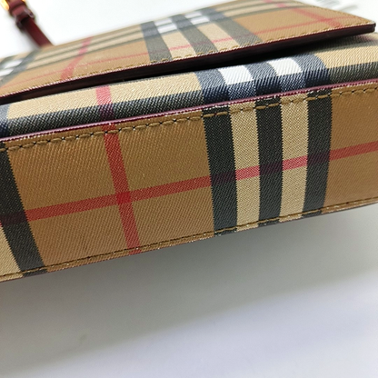 BURBERRY Small size Red Cowhide Single Shoulder Bag Golden hardware Removable shoulder strap-(SKU)-954789335