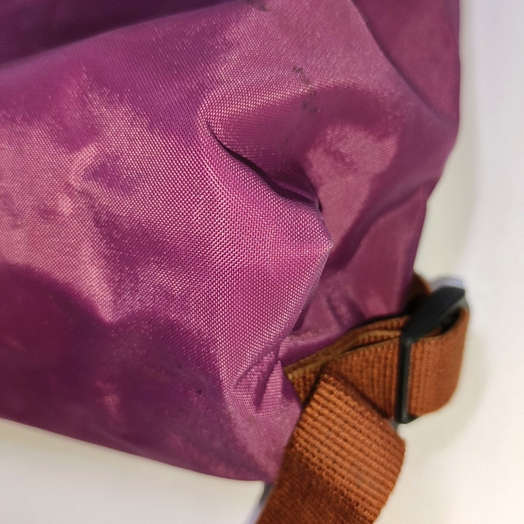 LONGCHAMP Le Pliage Medium size Plum Red Nylon Backpack Handbag Golden hardware-(SKU)-942661340