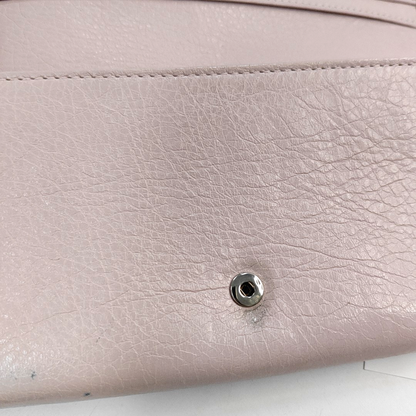 BALENCIAGA Classic City Light Pink Lamb Leather Stud Biker Wallet Silver Hardware-(SKU)-954228884