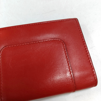 BVLGARI SERPENTI FOREVER Red Calf Leather Quilted Snake Head Bag Card Case Golden hardware-(SKU)-940744006