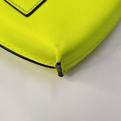 LOEWE Gate  Yellow Cowhide Single Shoulder Handbag Crossbody Bag Silver Hardware-(SKU)-960260955