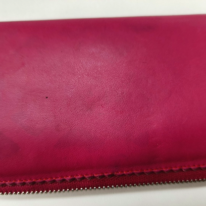 LOEWE Fuchsia cowhide tassel wallet Silver Hardware-(SKU)-13122105