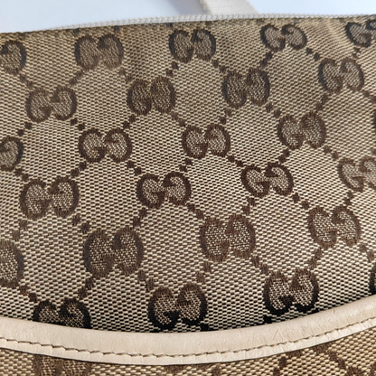 GUCCI Tote bag Khaki canvas old flower floral single shoulder bag crossbody bag Silver Hardware-(SKU)-947994741