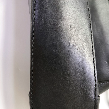BURBERRY Black Leather Crossbody Bag Single Shoulder Bag Silver Hardware-(SKU)-959425193