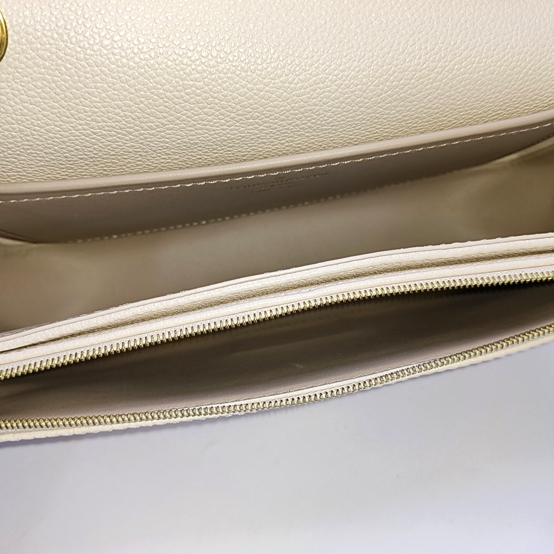 LOUIS VUITTON MARCEAU White Calfskin Monogram Embossed Single Shoulder Bag Crossbody Bag Gold Hardware-(SKU)-962428775