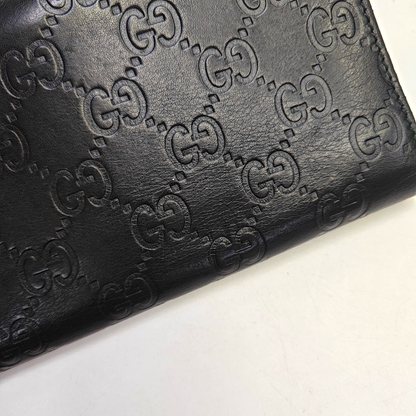 GUCCI SignatureBlack Cowhide Monogram Wallet-(SKU)-946474860