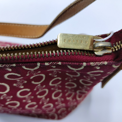 CELINE Red Canvas Triumph Handbag Golden hardware Removable shoulder strap-(SKU)-956322936