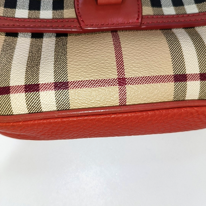 BURBERRY Maydown Khaki Coated Canvas Warhorse Plaid Crossbody Shoulder Bag Golden hardware-(SKU)-940909865