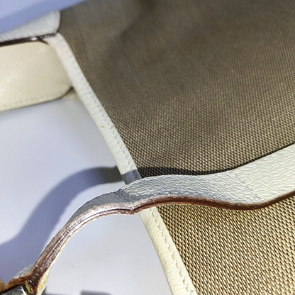 GUCCI Bardot Ebony Coated Canvas Single Shoulder Bag Handbag Silver Hardware-(SKU)-939776202
