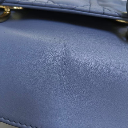 DIOR Lady Dior Small Light Blue Lamb Skin Quilted Diagonal Bag 4-Compartment Single Shoulder Bag Crossbody Handbag with Gold Hardware and Removable Shoulder Strap-(SKU)-967022715
