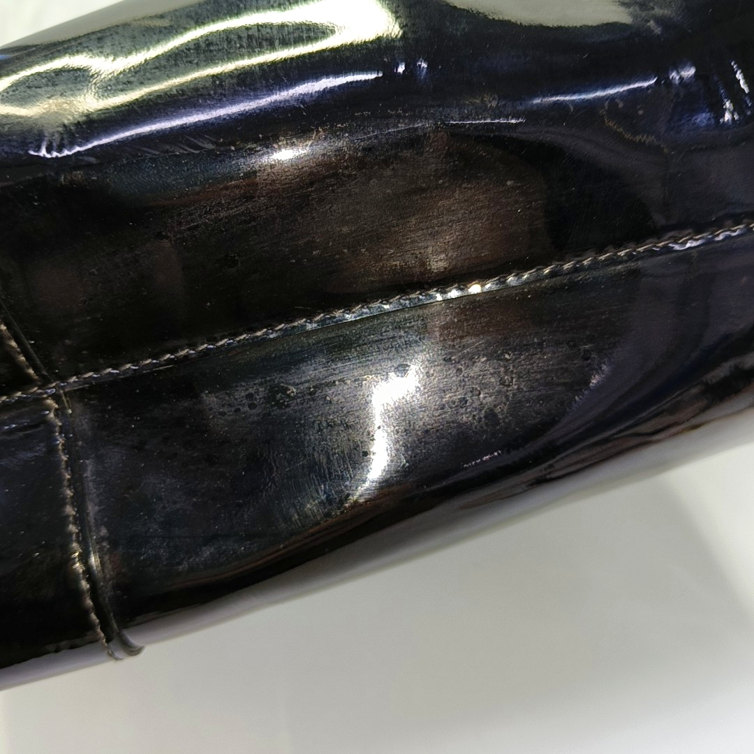 GUCCI Horsebit 1955 Black Patent Leather Saddle Bag Crossbody Bag Tote Bag Golden hardware Removable shoulder strap-(SKU)-933334082