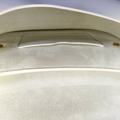 DIOR Bobby Medium Size White Calfskin Shoulder Bag Handbag Golden Hardware Detachable Shoulder Strap-(SKU)-940890258