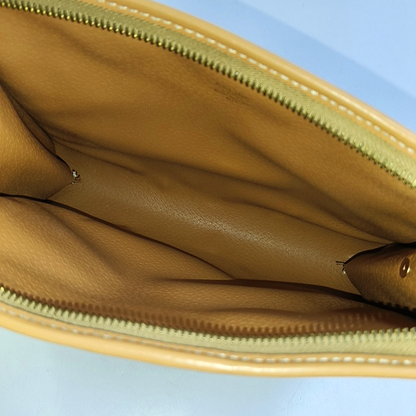CELINE Brown Coated Canvas Triumph Clutch Golden hardware-(SKU)-951551879