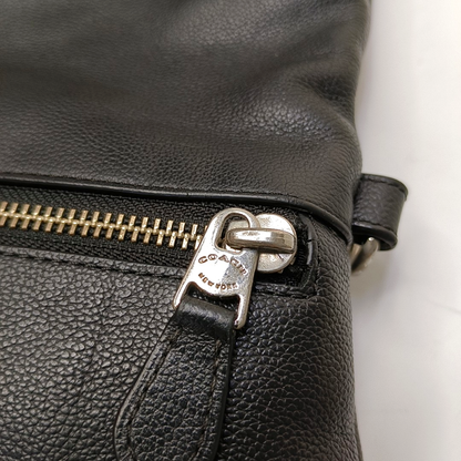 COACH Black Cowhide Single Shoulder Bag Sling Bag Tote Silver Hardware Removable shoulder strap-(SKU)-951940075