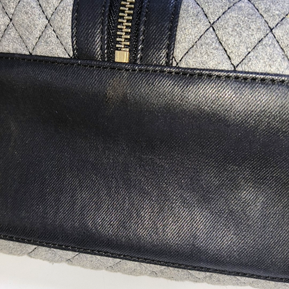 DIESEL Gray Fabric Quilted Single Shoulder Bag Golden hardware Removable shoulder strap-(SKU)-938079464