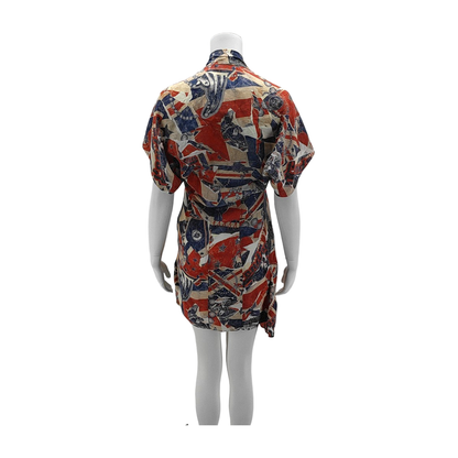 Alexander McQUEEN Mcode Summer Multicolor Silk Women's Short Sleeve Mid-Length Dress-(SKU)-14423847