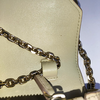 MCM MILLIE  Khaki Coated Canvas Monogrammed Bay Laurel Buckle Crossbody Shoulder Bag Golden hardware Removable shoulder strap-(SKU)-935170970