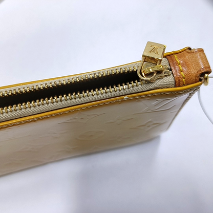 LOUIS VUITTON LEXINGTON Yellow Patent Leather Monogrammed Clutch Golden hardware Vintage model-(SKU)-948034395