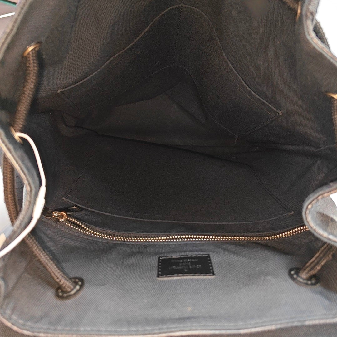LOUIS VUITTON CHRISTOPHER Medium Grey Coated Canvas Checkerboard Backpack Tote Bag with Silver Hardware-(SKU)-969278949