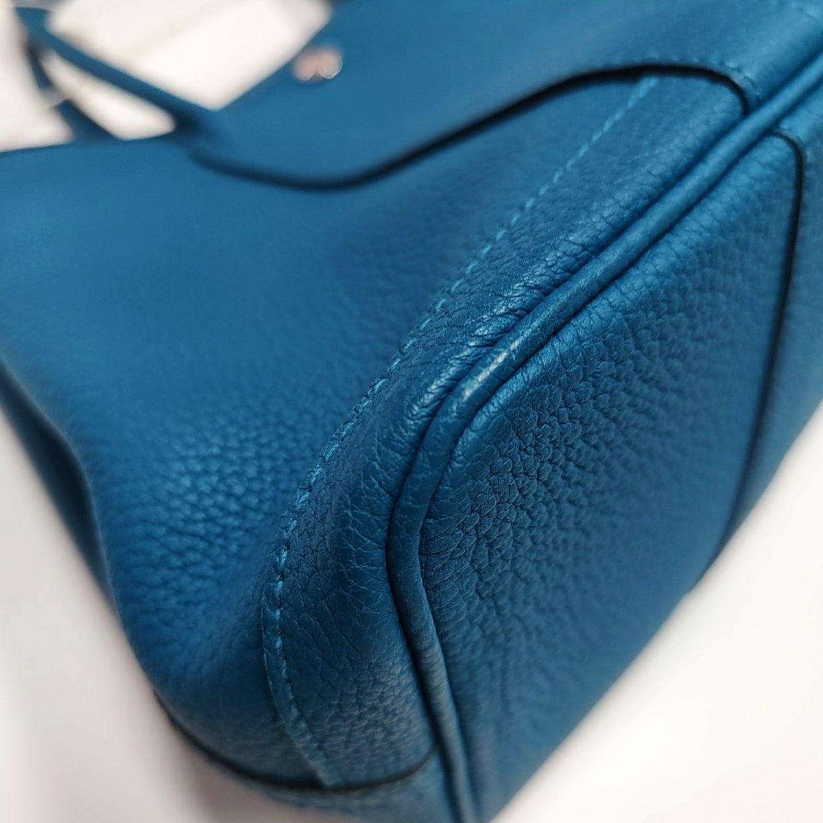 HERMÈS Garden Party 30 Izmir Blue Negonda Calf Leather Garden Bag Handbag with Silver Hardware and C-(SKU)-971169079