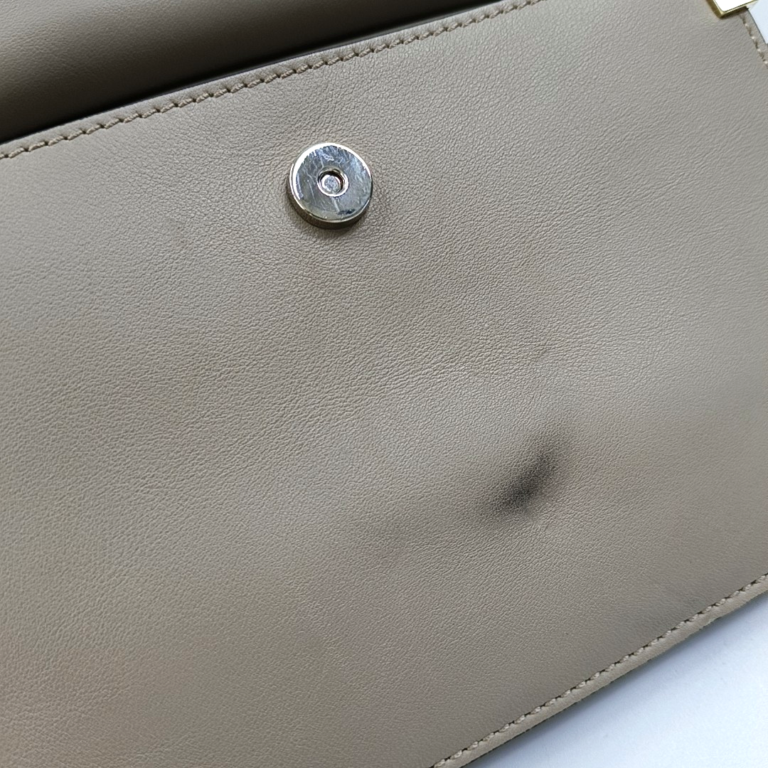 Chloé Faye mini Grey Leather Single Shoulder Bag Golden Silver Hardware-(SKU)-956268840