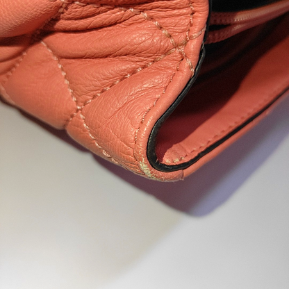 MICHAEL KORS Sloan Orange-pink cowhide quilted crossbody bag/shoulder bag/handbag Golden hardware-(SKU)-932342596