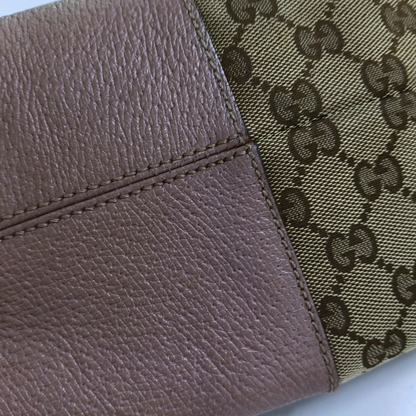 GUCCI Bree Khaki Canvas Monogram Tote Bag Single Shoulder Bag Golden hardware-(SKU)-959592766
