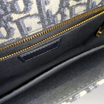 DIOR 30 Montaigne Blue Canvas Monogram Jacquard Shoulder Bag with Chain Strap, Gold Hardware, Removable Shoulder Strap-(SKU)-969782646