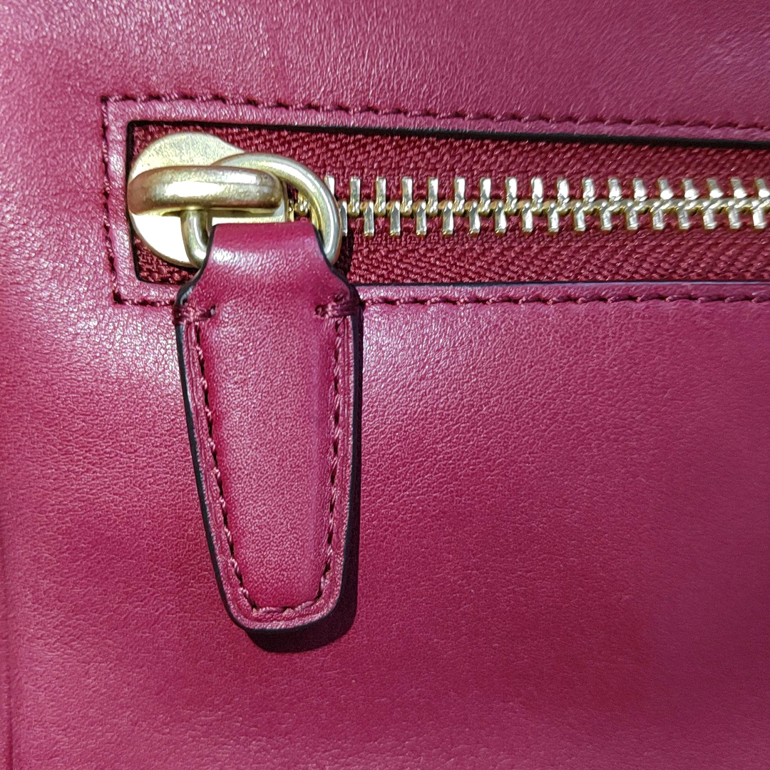 COACH Camera Bag Pink Leather Fringe Single Shoulder Crossbody Bag Golden hardware-(SKU)-14510402