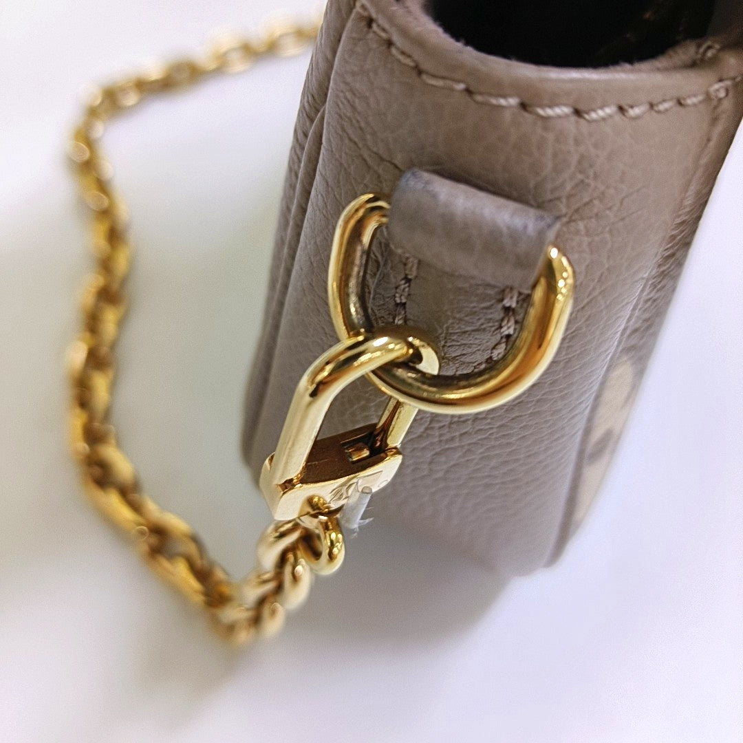 LOUIS VUITTON IVY Gray Calfskin Monogram Crossbody Shoulder Bag Tote Bag Gold Hardware 2 Removable Shoulder Straps-(SKU)-969517400