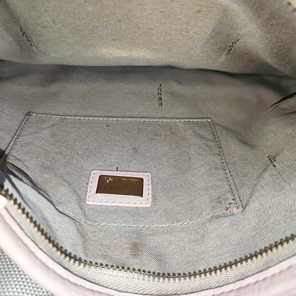 FENDI 米色帆布双F提花斜挎包Handheld包Shoulder Bag Golden hardware-(SKU)-945606964
